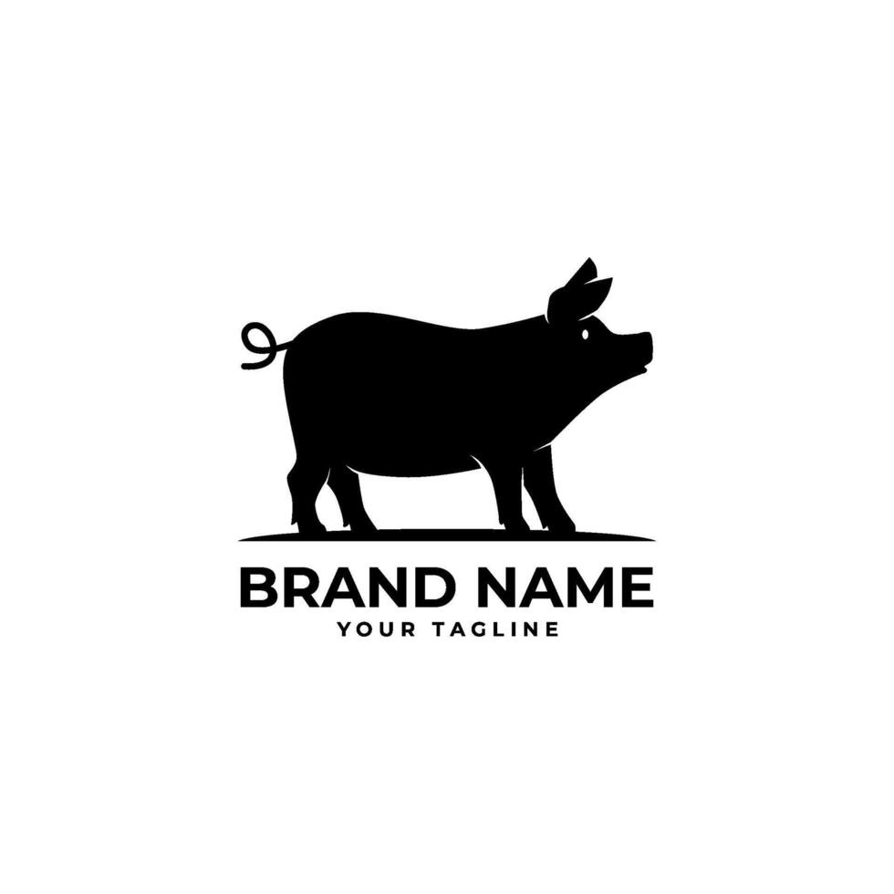 pig logo template illustration vector