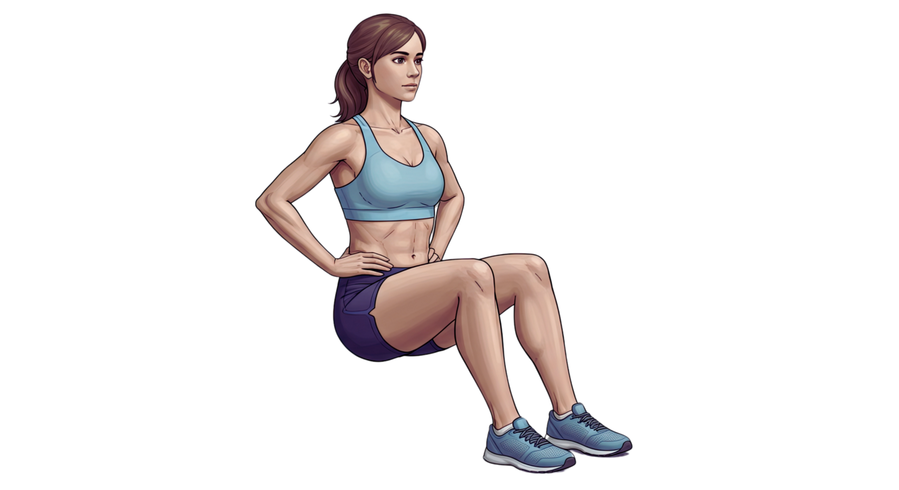 A woman is sitting on a squat png