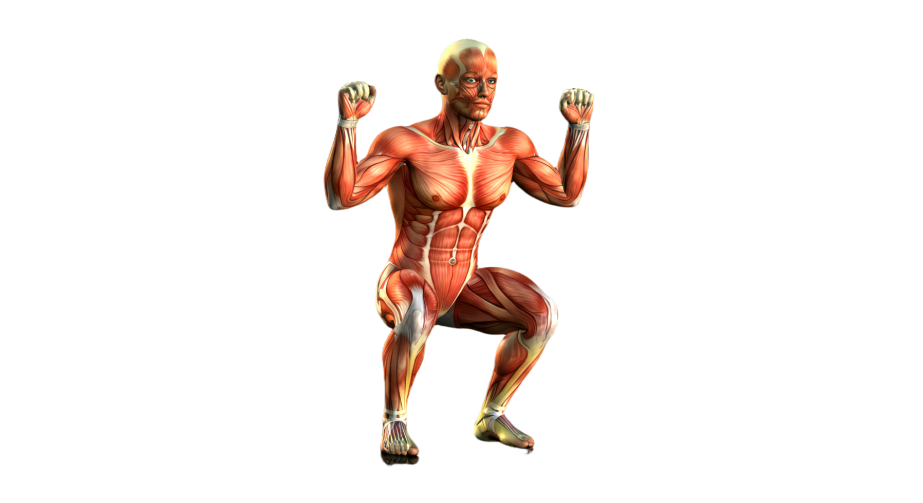 A man is doing squats on a black background png
