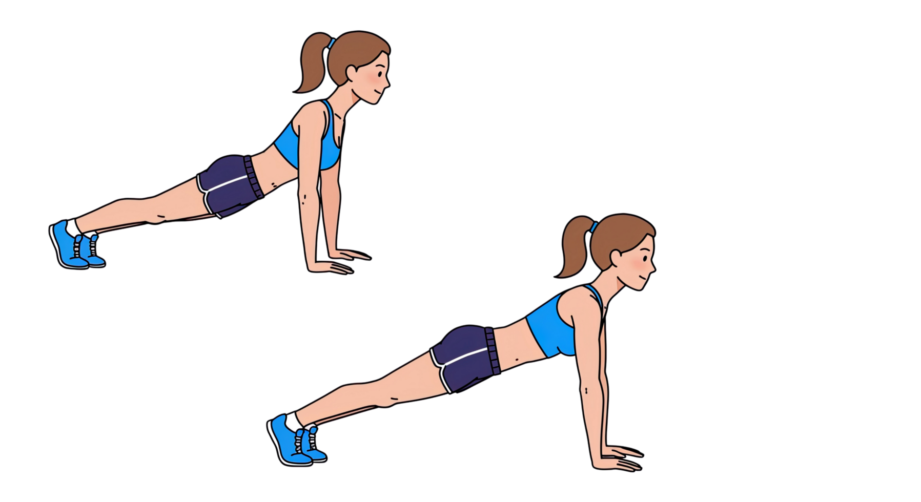 A woman doing push ups on a black background png