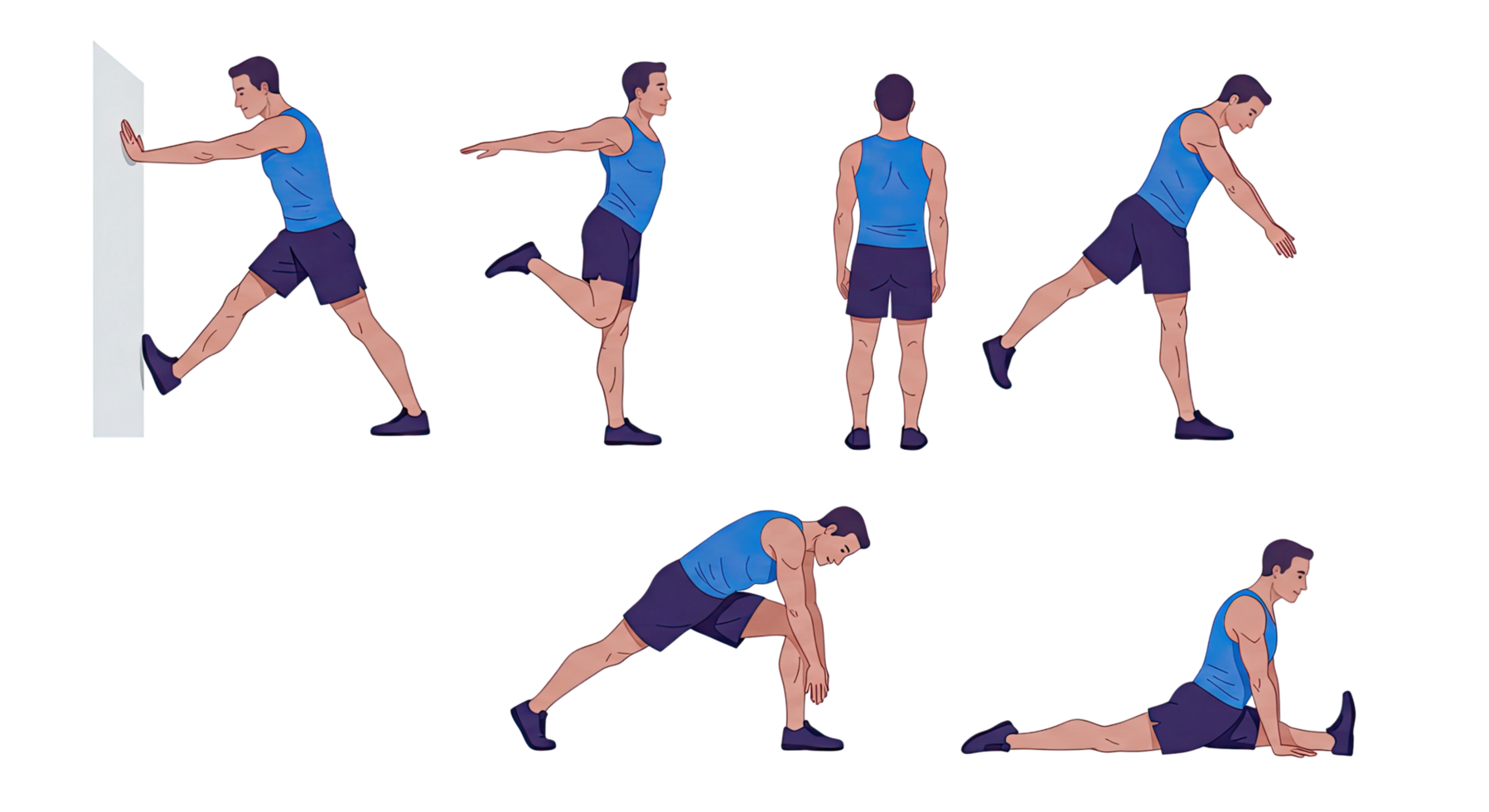A man doing various exercises on a wall png