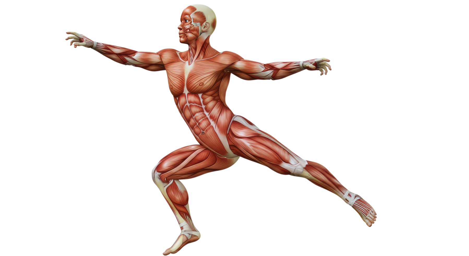 A man with muscles on his body is jumping png