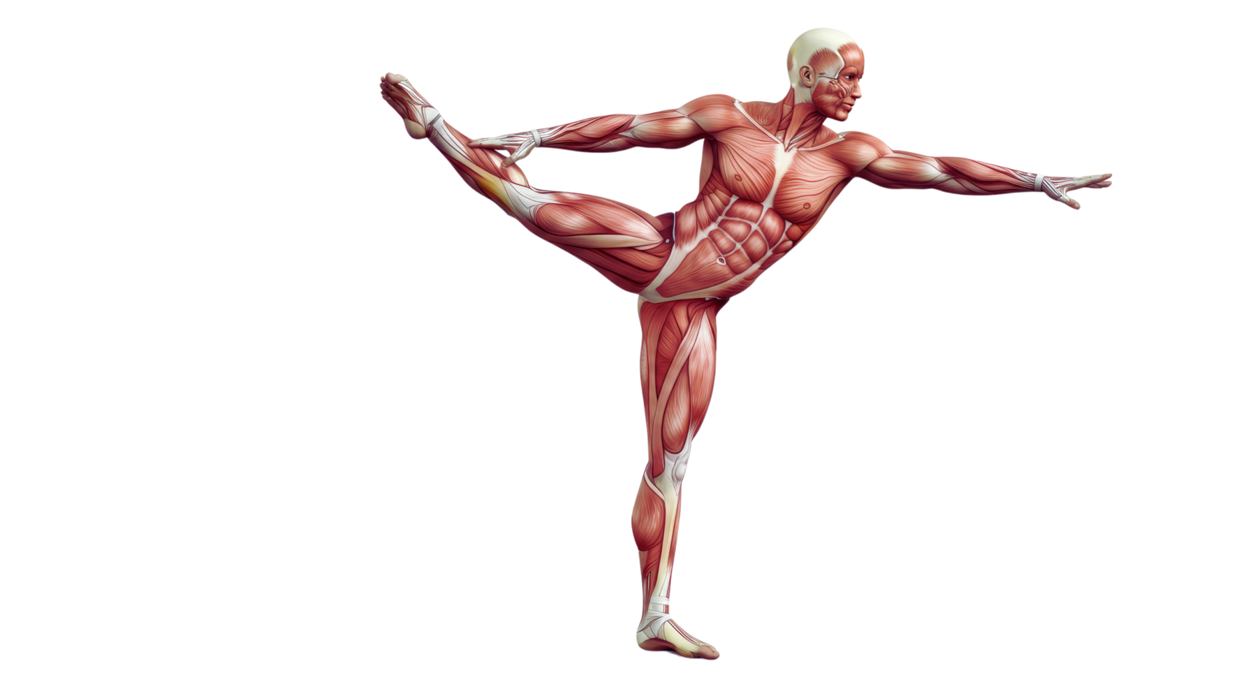 The muscles of a man in a dance pose png