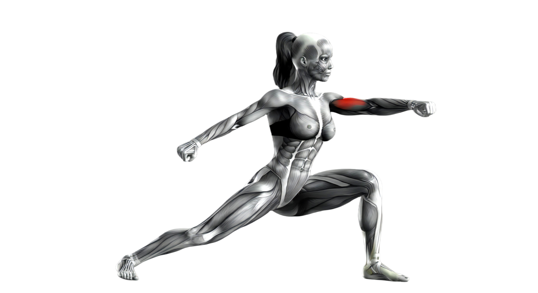 A female figure is doing a squat with her arms out png