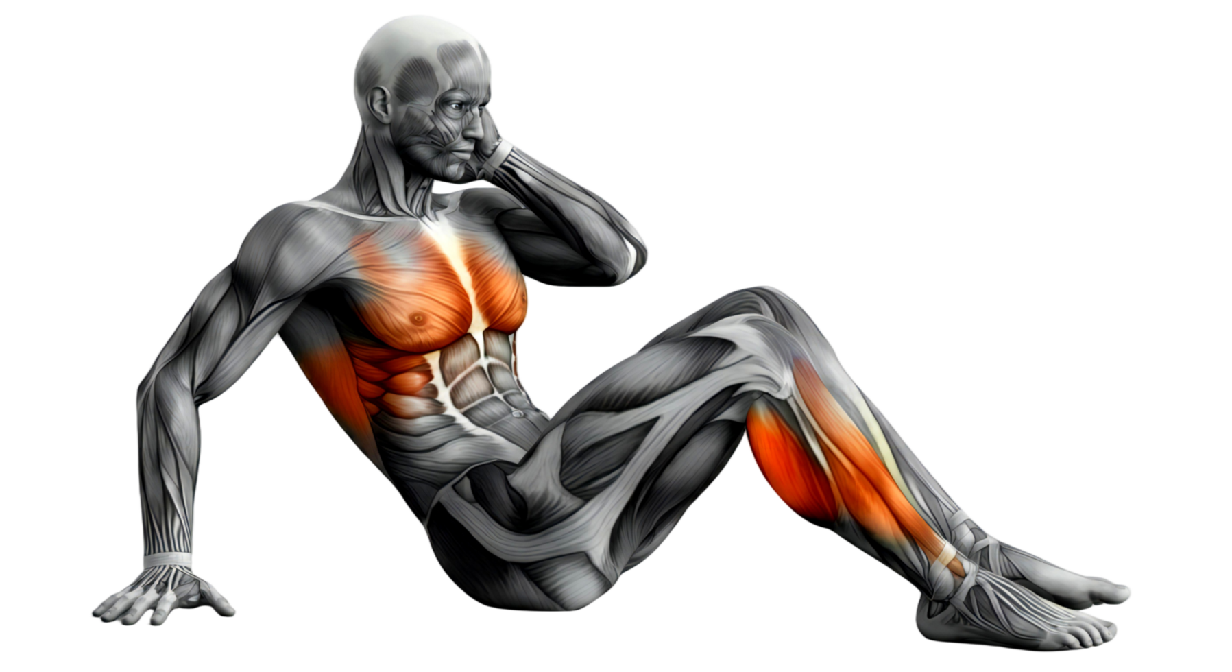 A man with muscles on his back png