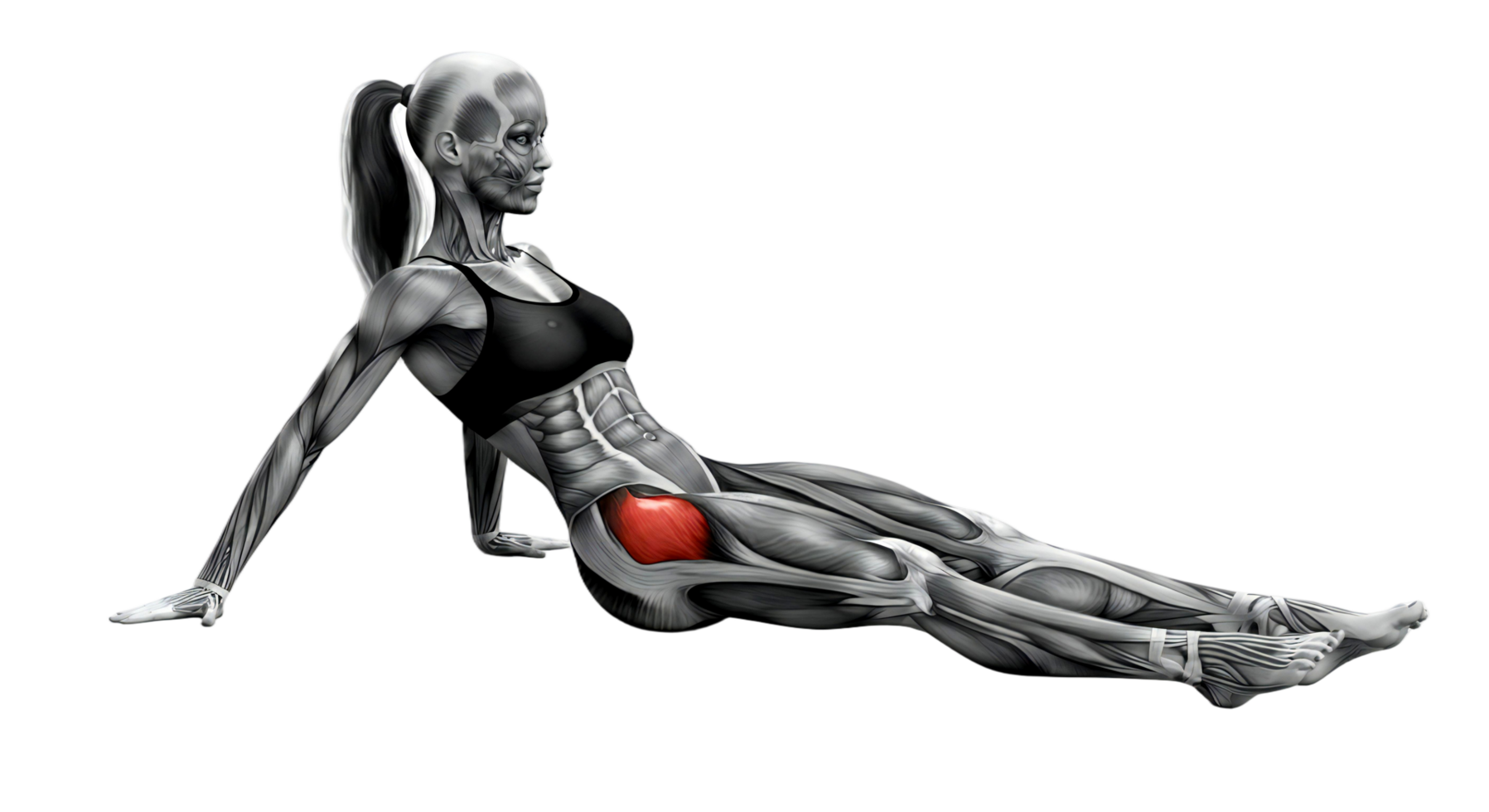 A woman is doing a sit up with her legs up png