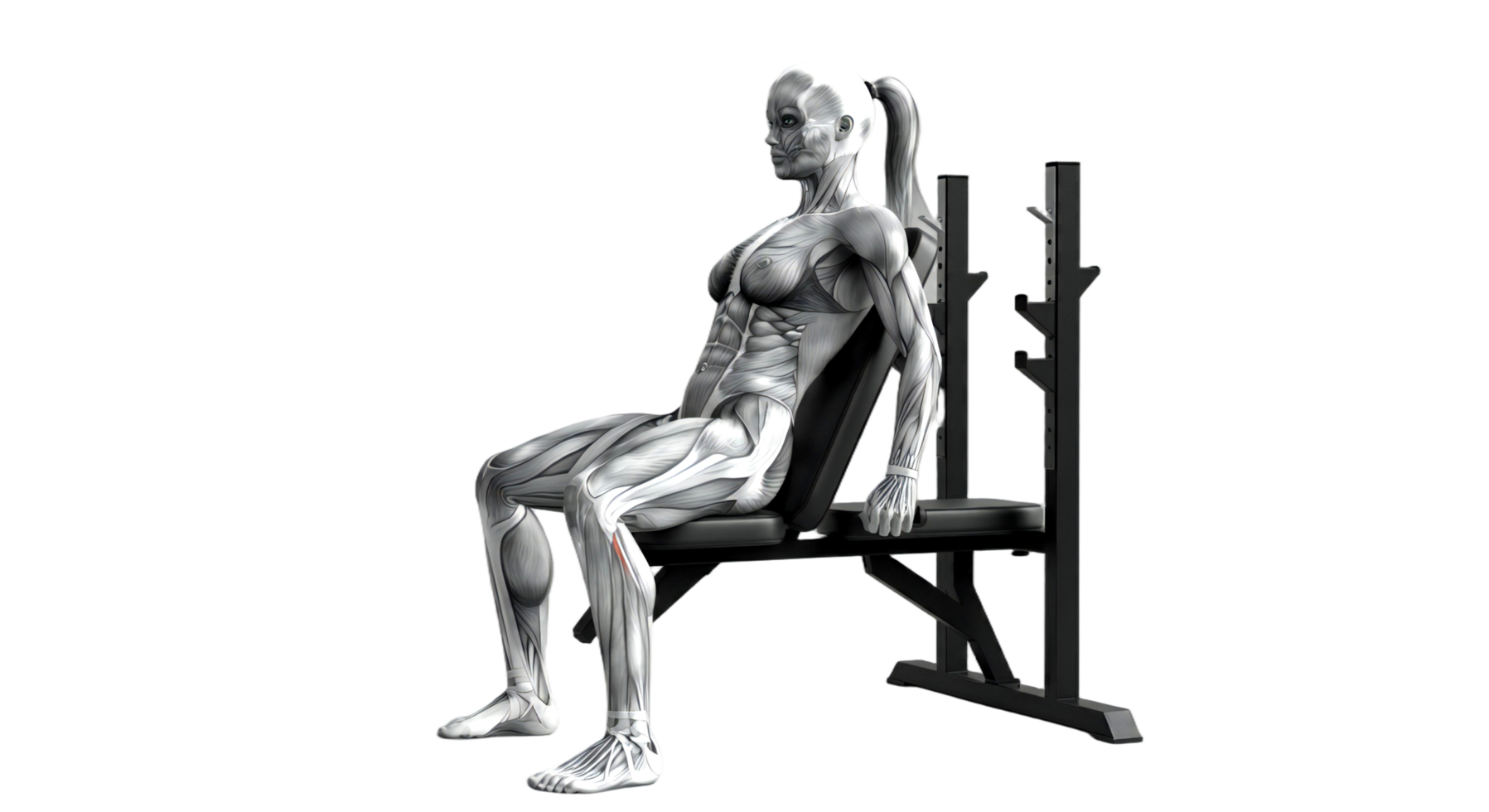 A woman is sitting on a bench with her legs up png
