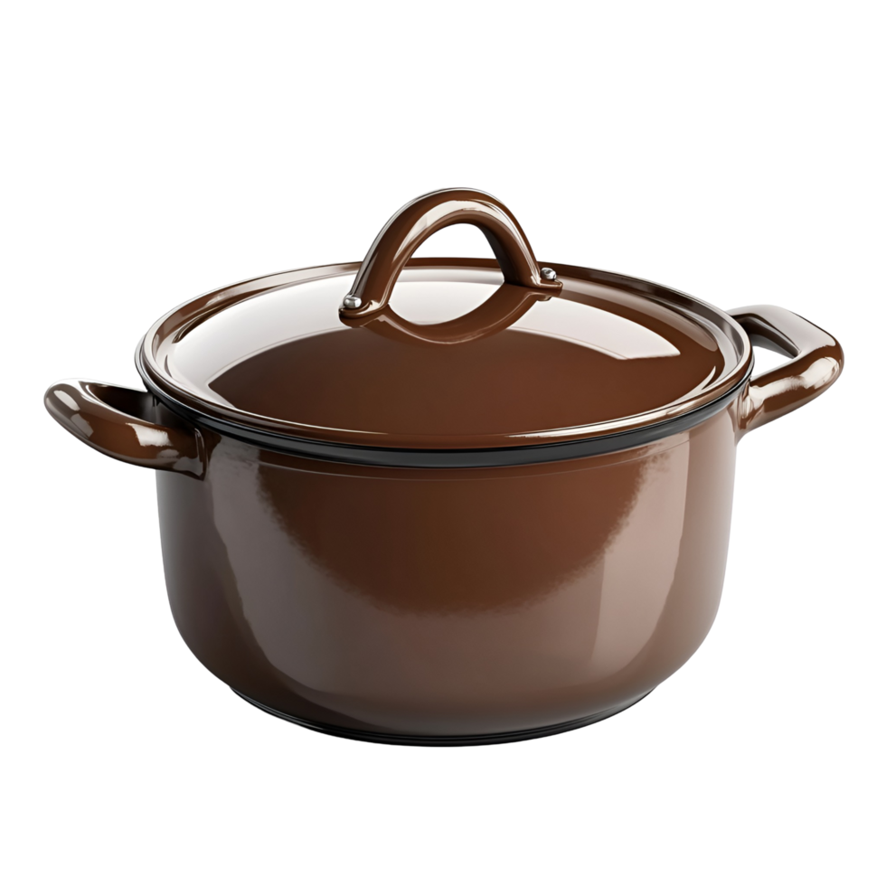 brown pot with lid on a transparent background png