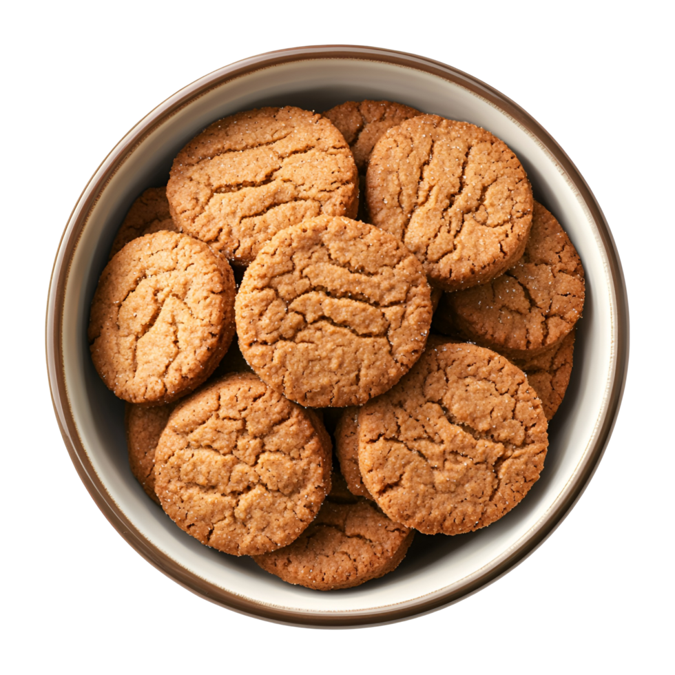 Oatmeal cookies full depth of field pic isolated on transparent background png