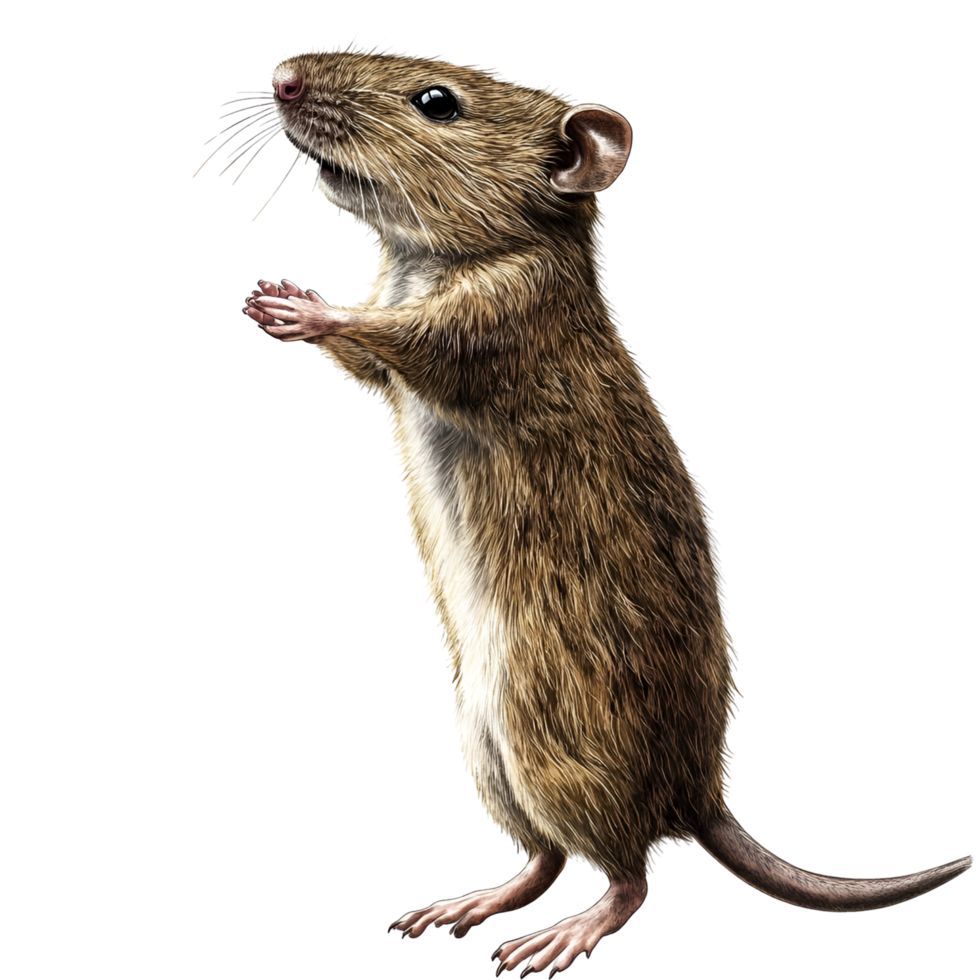Cartoon Rat Standing Tall Tail Lifted Transparent Background png