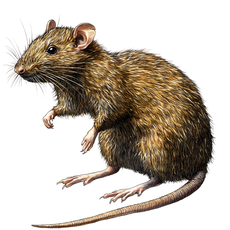 Rat Standing On Hind Legs With Tail Up Transparent Background png