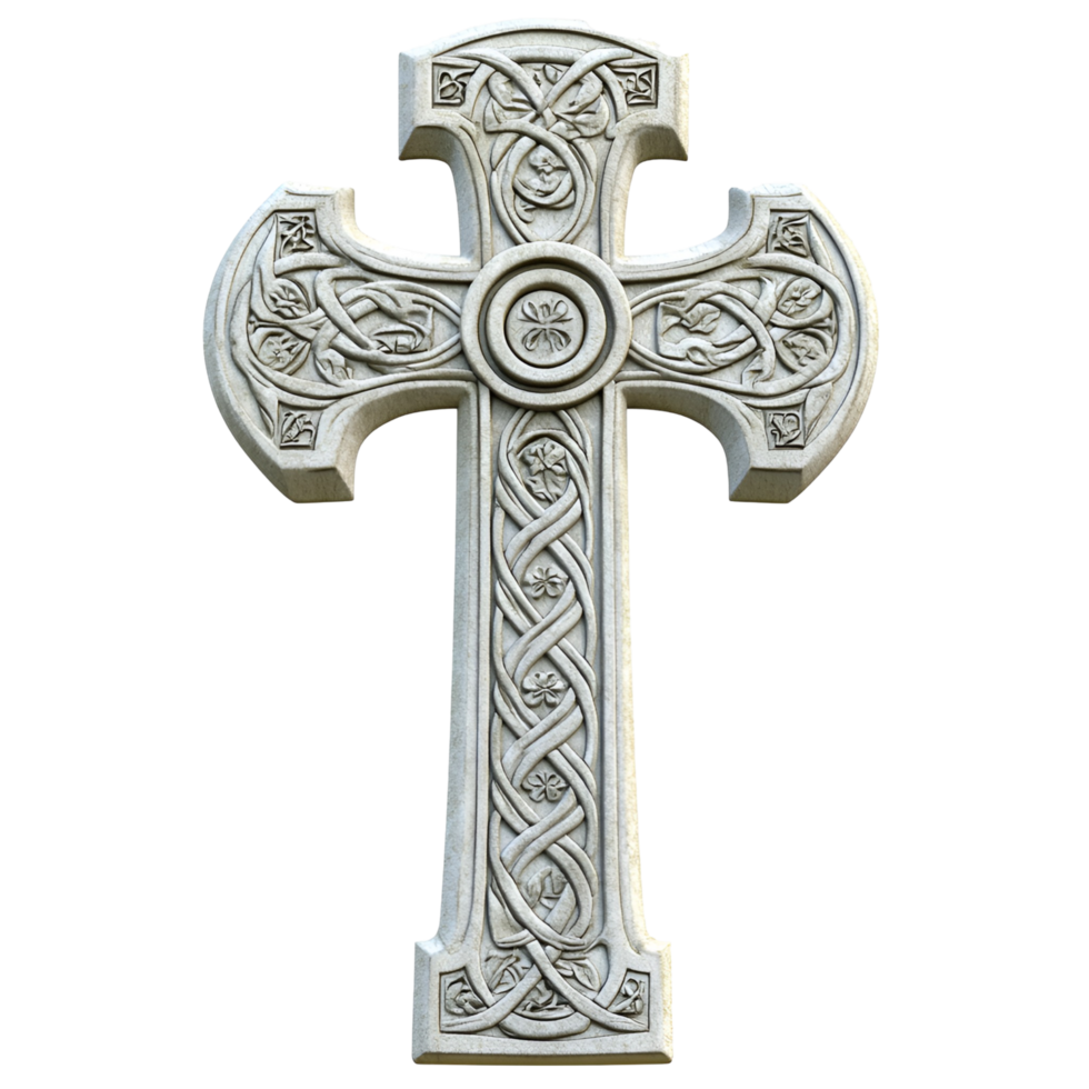 Traditional Celtic Cross With Ornate Patterns Transparent Background png