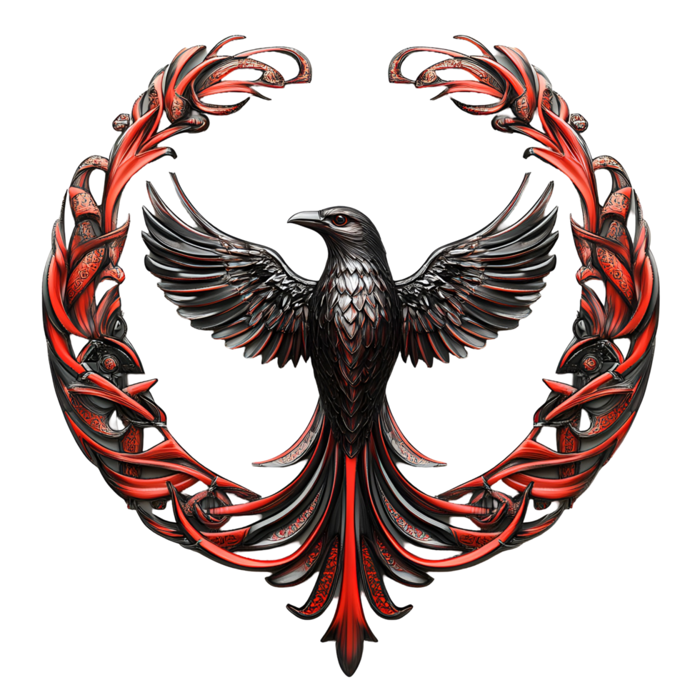 Fierce Eagle Symbol Encircled By Nature Motif transparent background png
