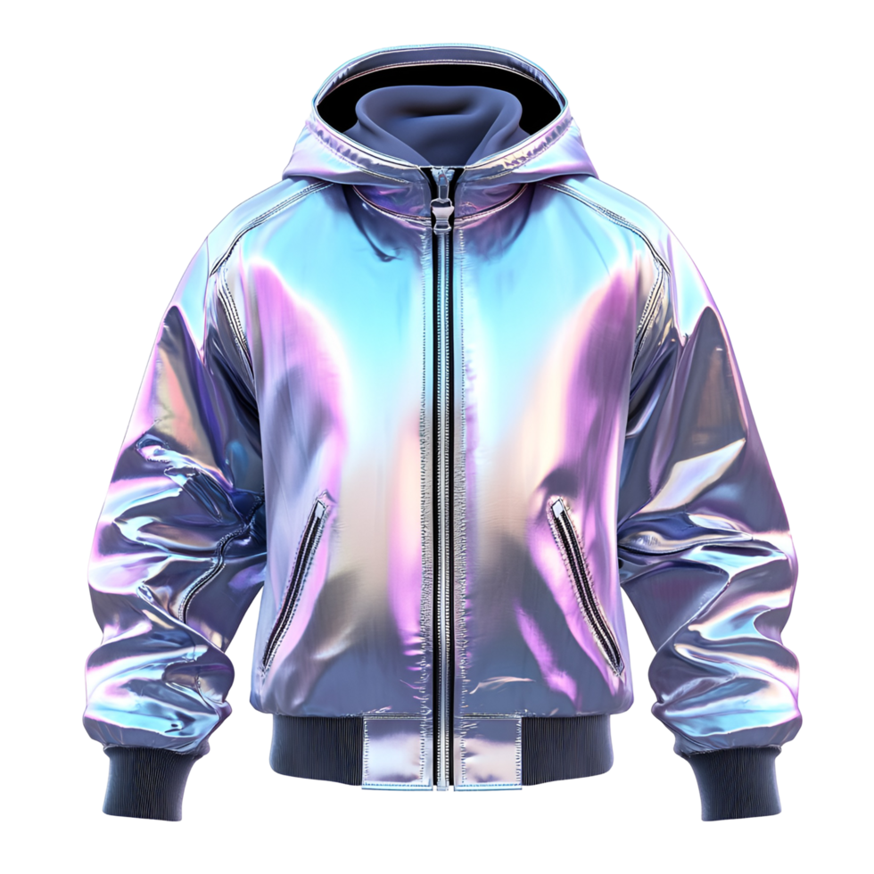 Stylish Rainbow Hooded Coat On Clear Background png