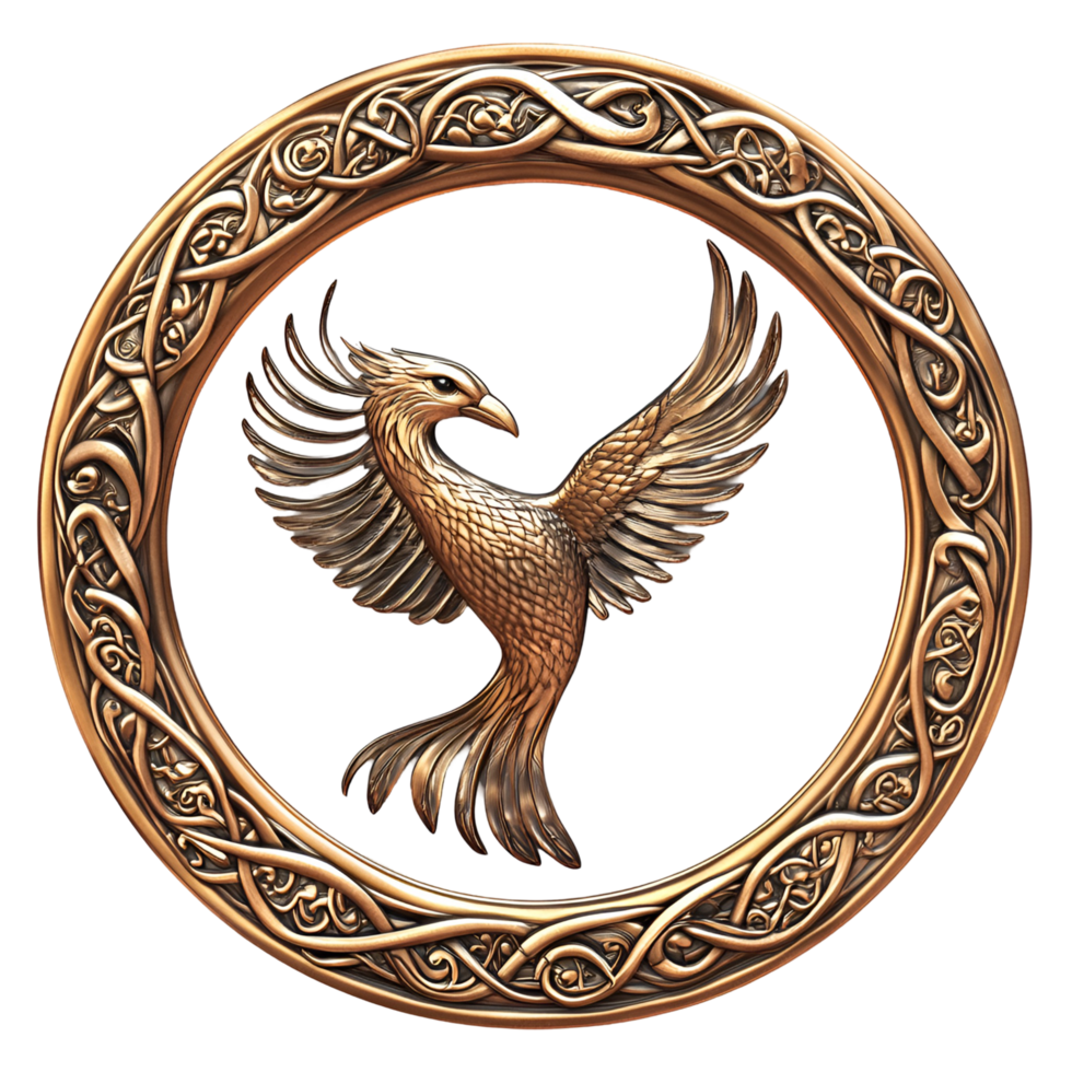 Elegant Eagle Crest Surrounded By Leafy Vines transparent background png