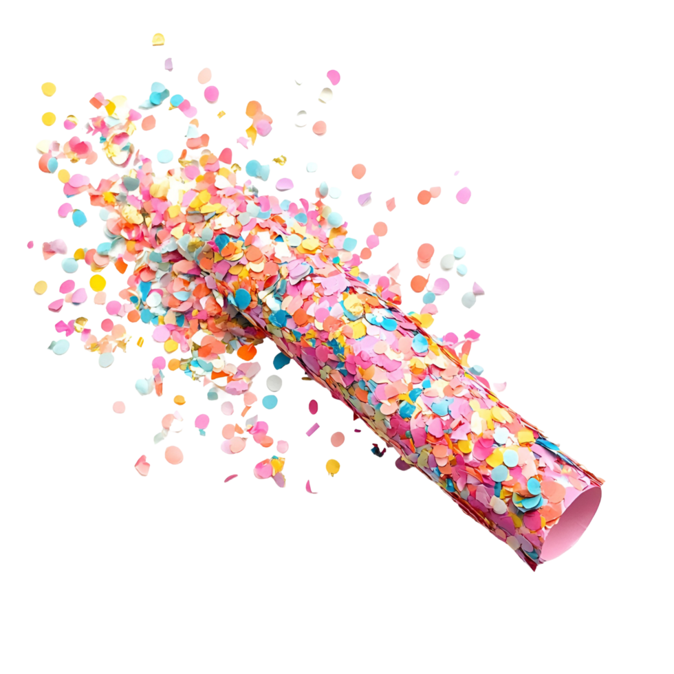 3D Vibrant Birthday Candle With Sprinkled Confetti On Transparent Background png