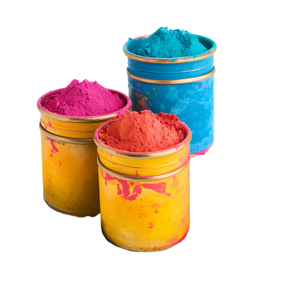 Decorative Clay Pots With Colorful Paint Designs Transparent Background png