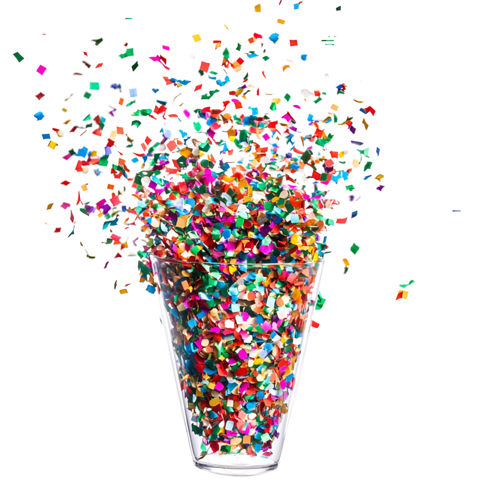 3D Colorful Birthday Candle With Confetti On Transparent Background png