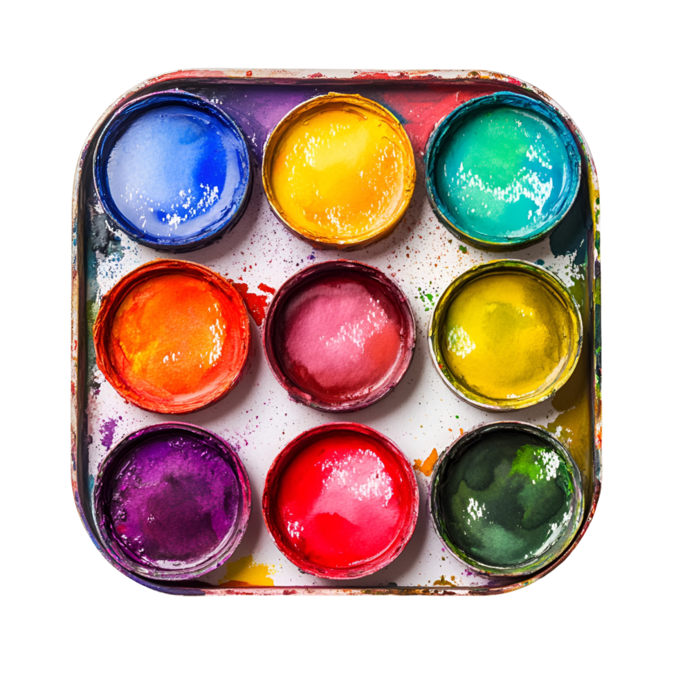3D Tray Of Paint In A Box On Transparent Background png