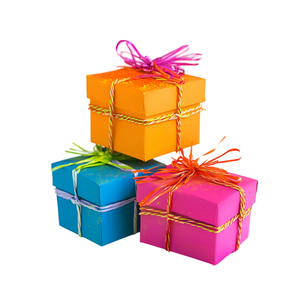 Wrapped Present Boxes Collection On Transparent Background png