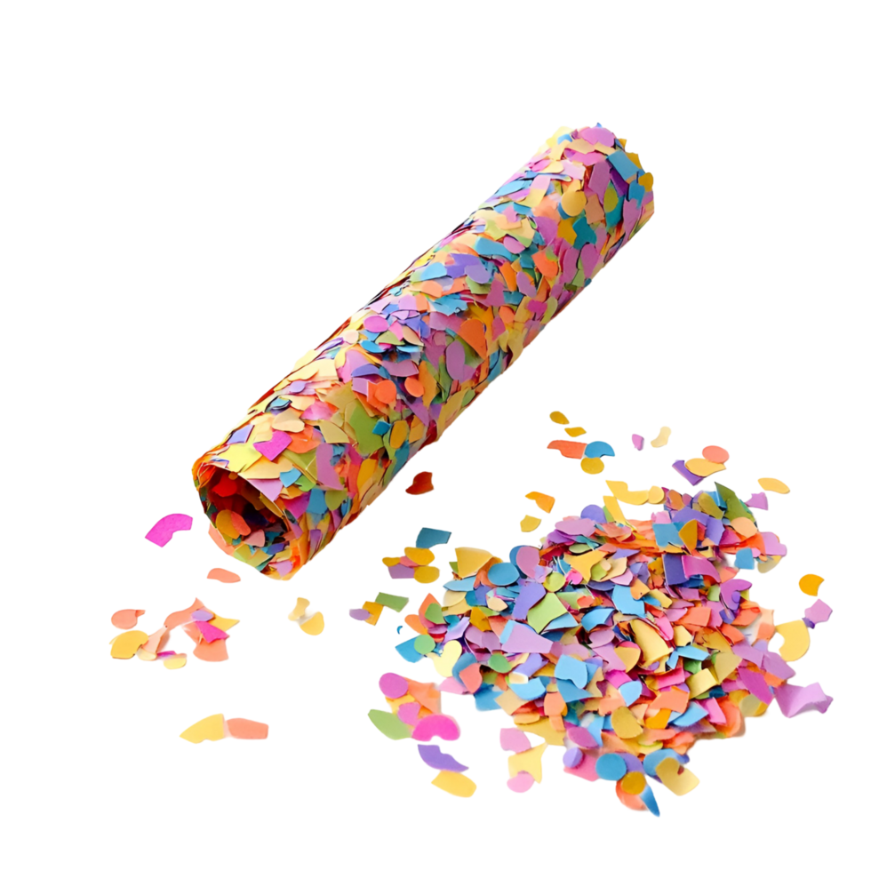 Confetti Roll Explosion Celebration Transparent Background png