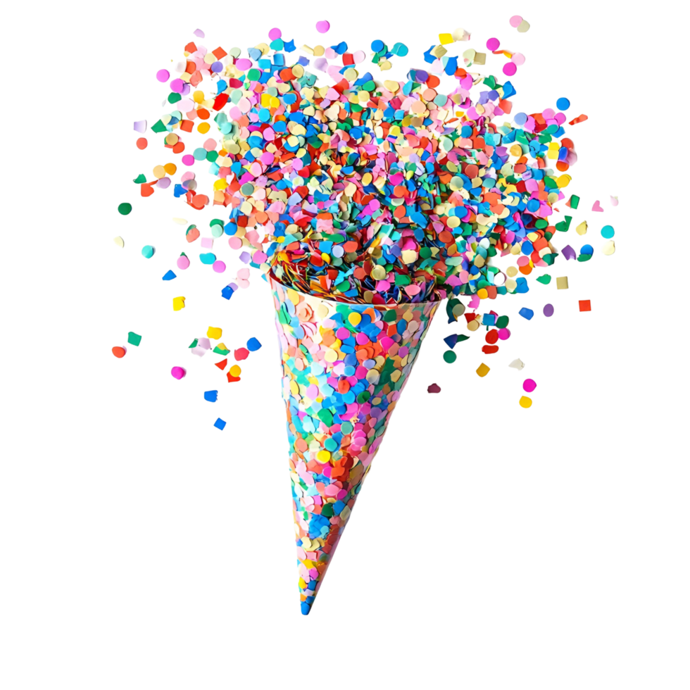 Colorful Party Confetti Streamers Transparent Background png