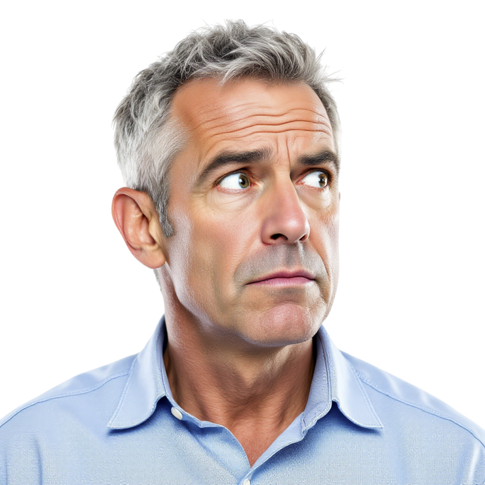 A man with gray hair and a blue shirt png