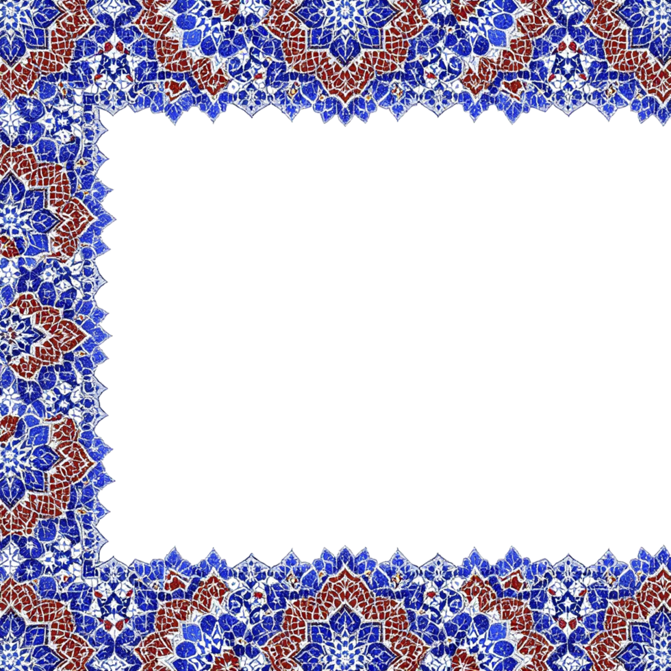 A blue and red frame with a pattern png