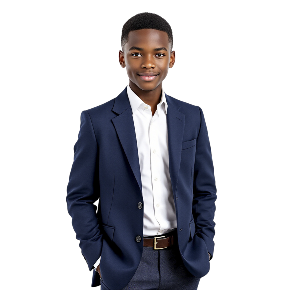 A young black man in a suit and tie png