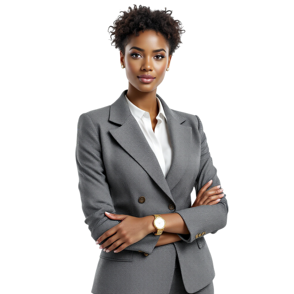 A beautiful young woman in a business suit png