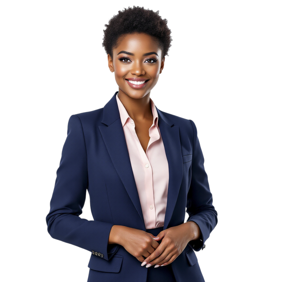 A beautiful young woman in a blue suit png