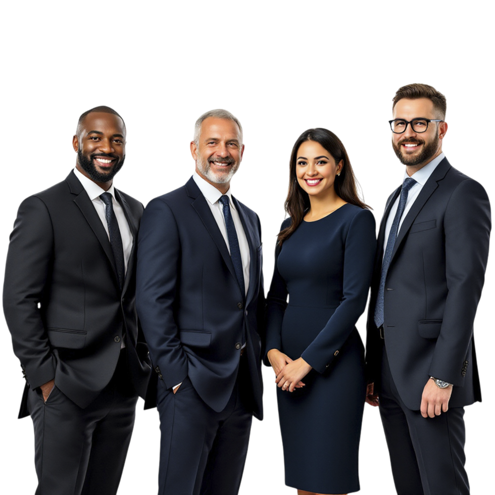Four business people in suits and ties png