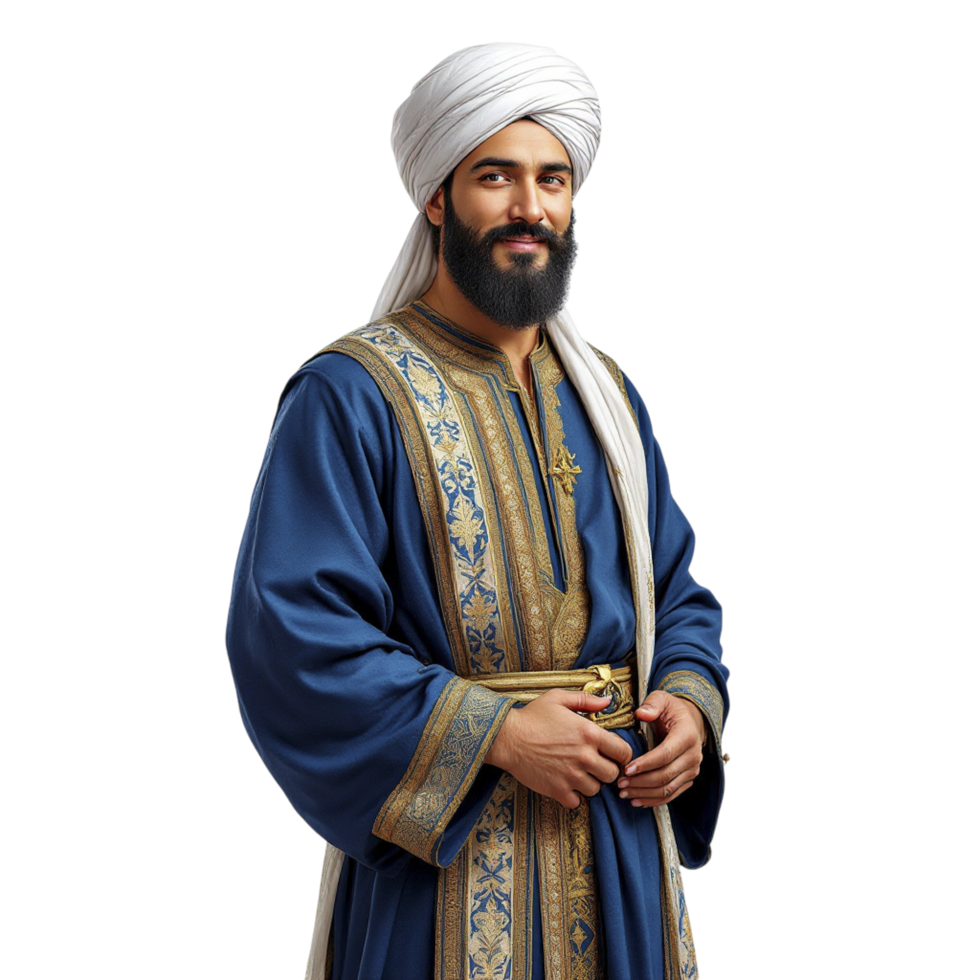 An arab man in traditional clothing png