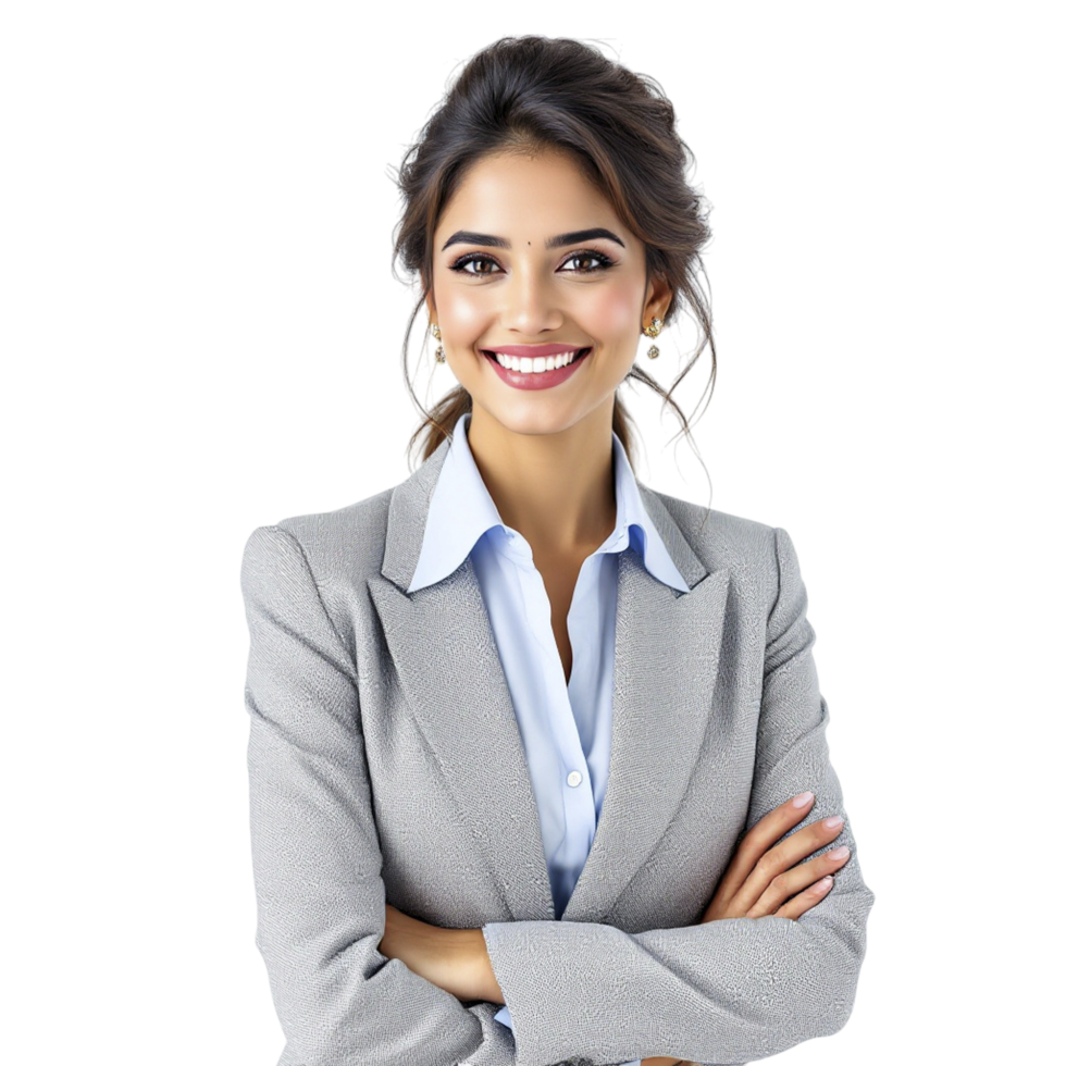 A beautiful business woman in a suit png