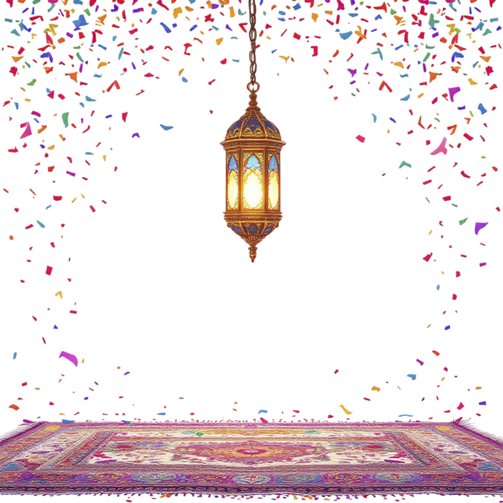 An empty room with a lamp and a rug png