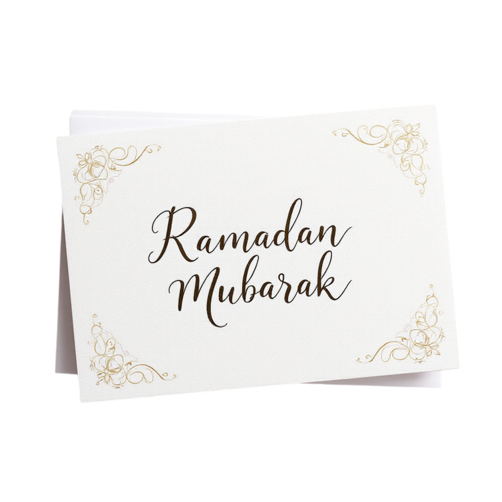 Ramadan mubarak greeting card png