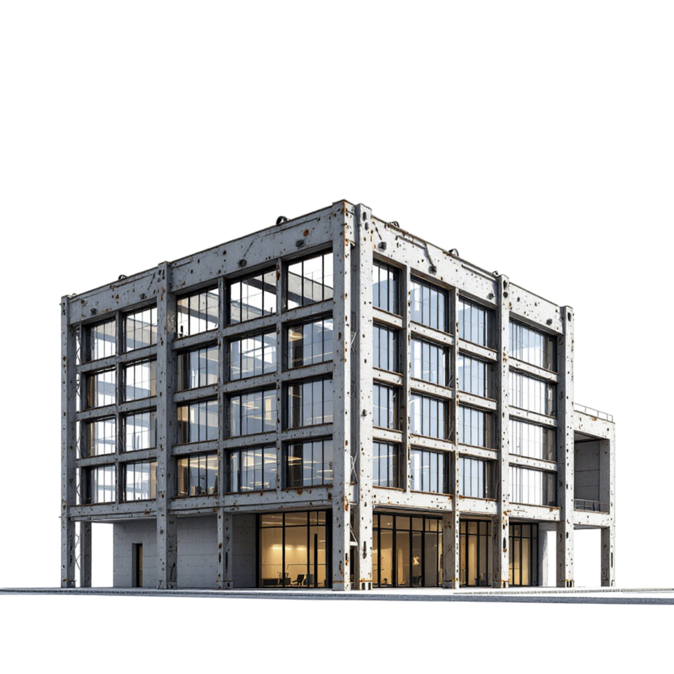 An old building with lots of windows and a lot of glass png