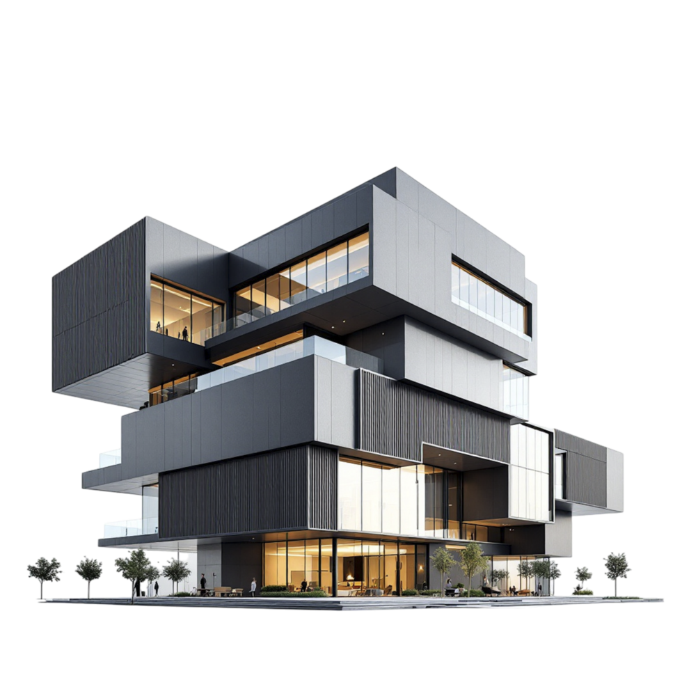 Modern architecture 3d render png