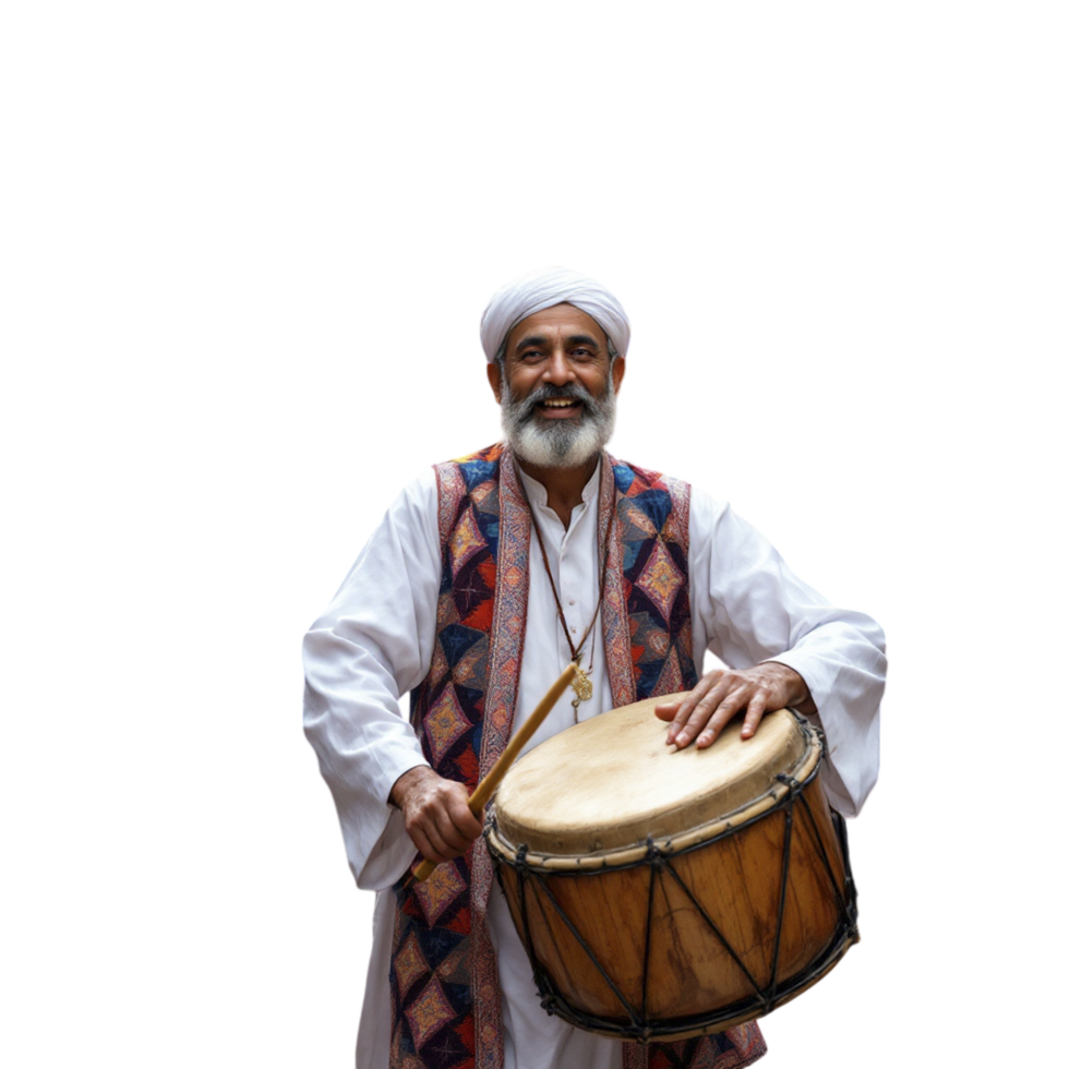 An old man with a drum in his hand png