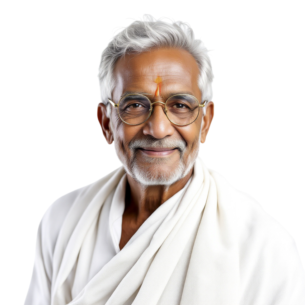 An old man with glasses and a white shirt png