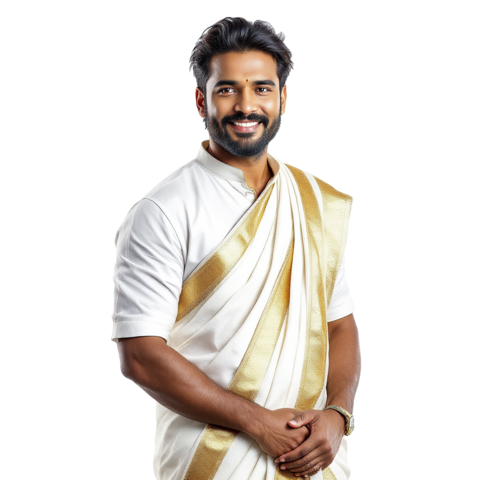 A man in a white sari png
