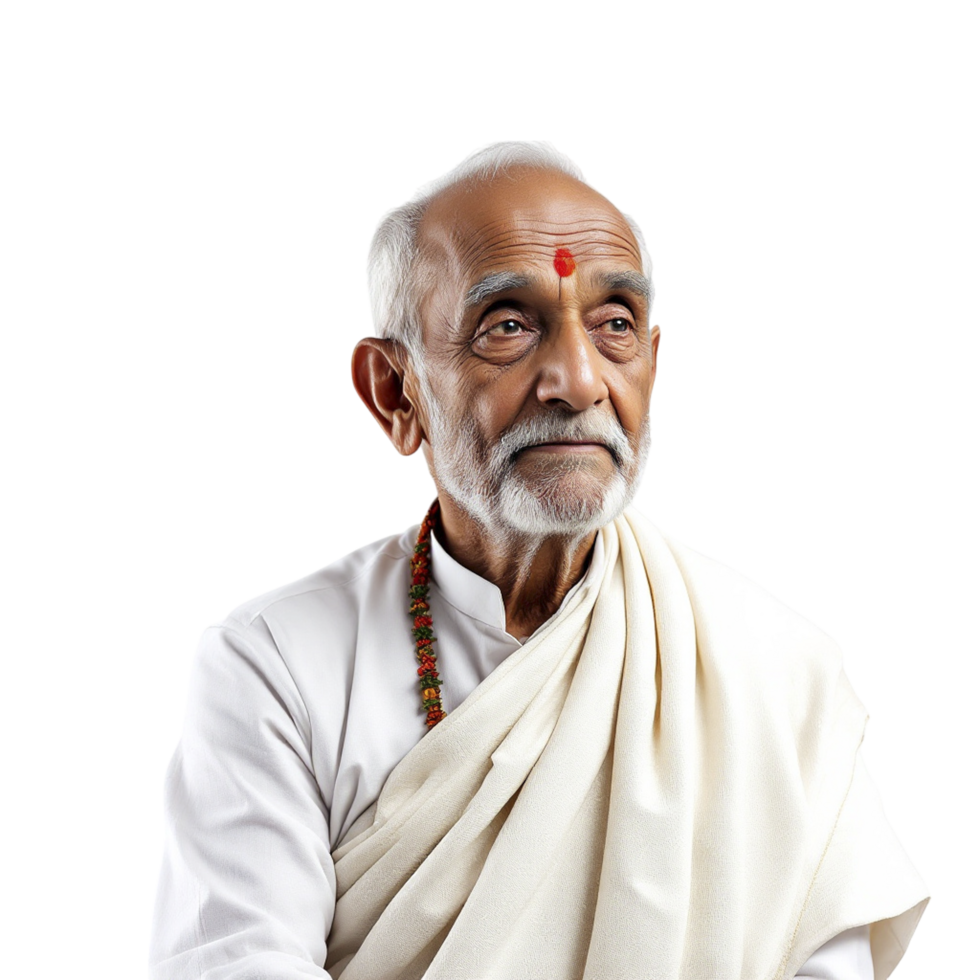 An old man in a white shirt and a red tie png