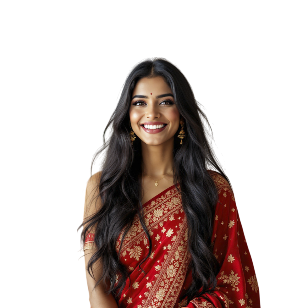 Indian woman in red sari png