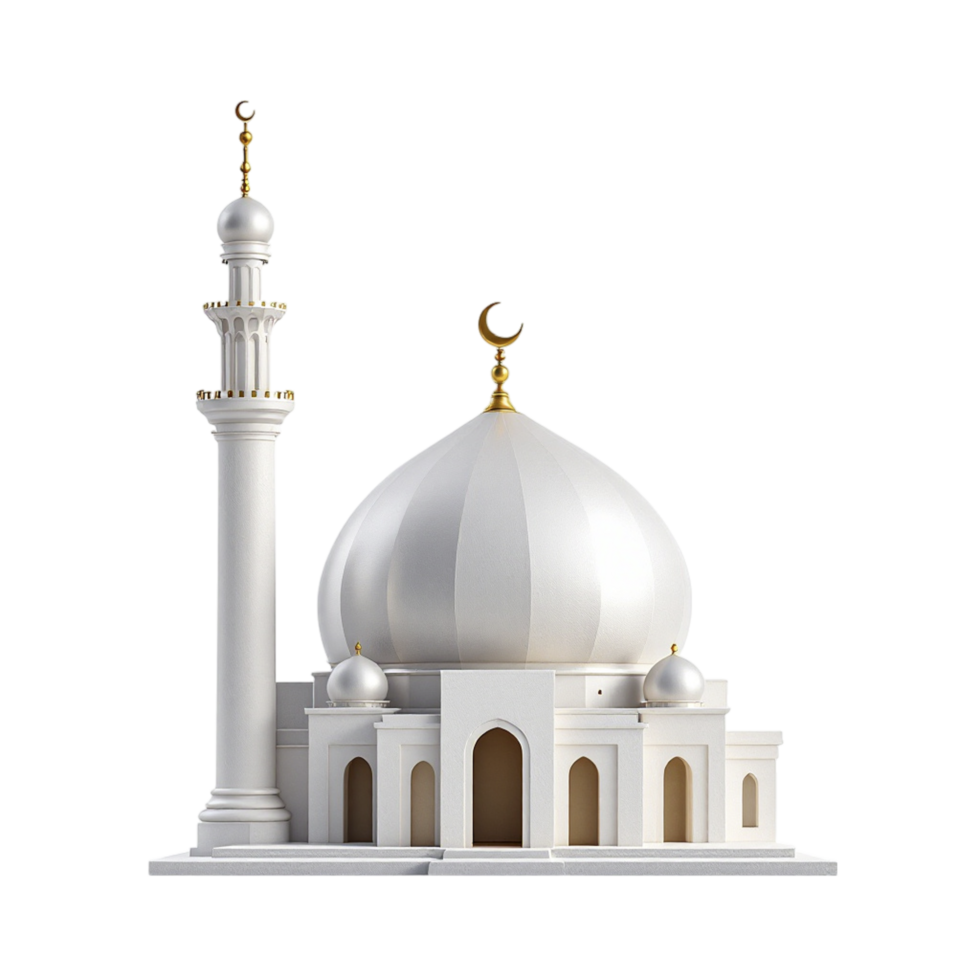 Islamic architecture 3d model isolated on black background png