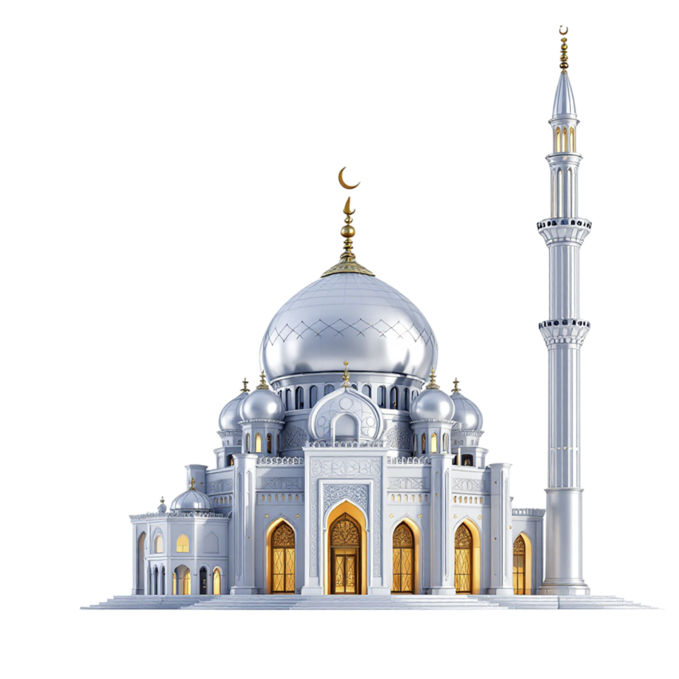 An illustration of a white mosque png