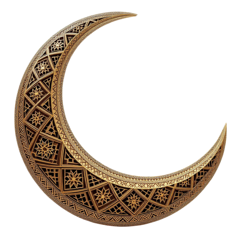 A crescent with ornate patterns on it png