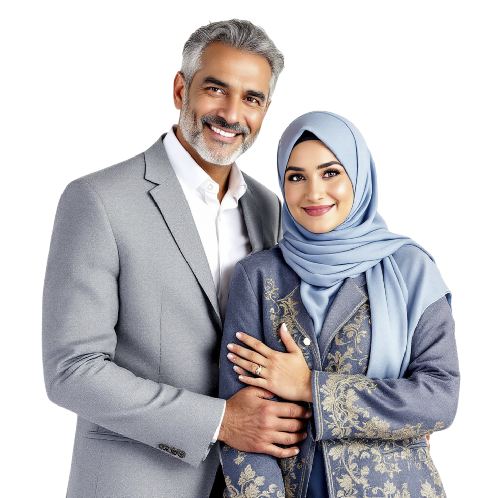 An arabic couple posing for a photo png