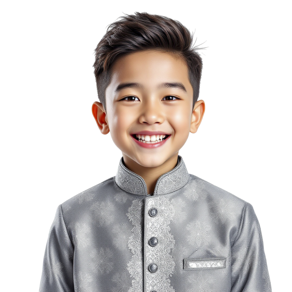 A young boy in a traditional asian outfit png