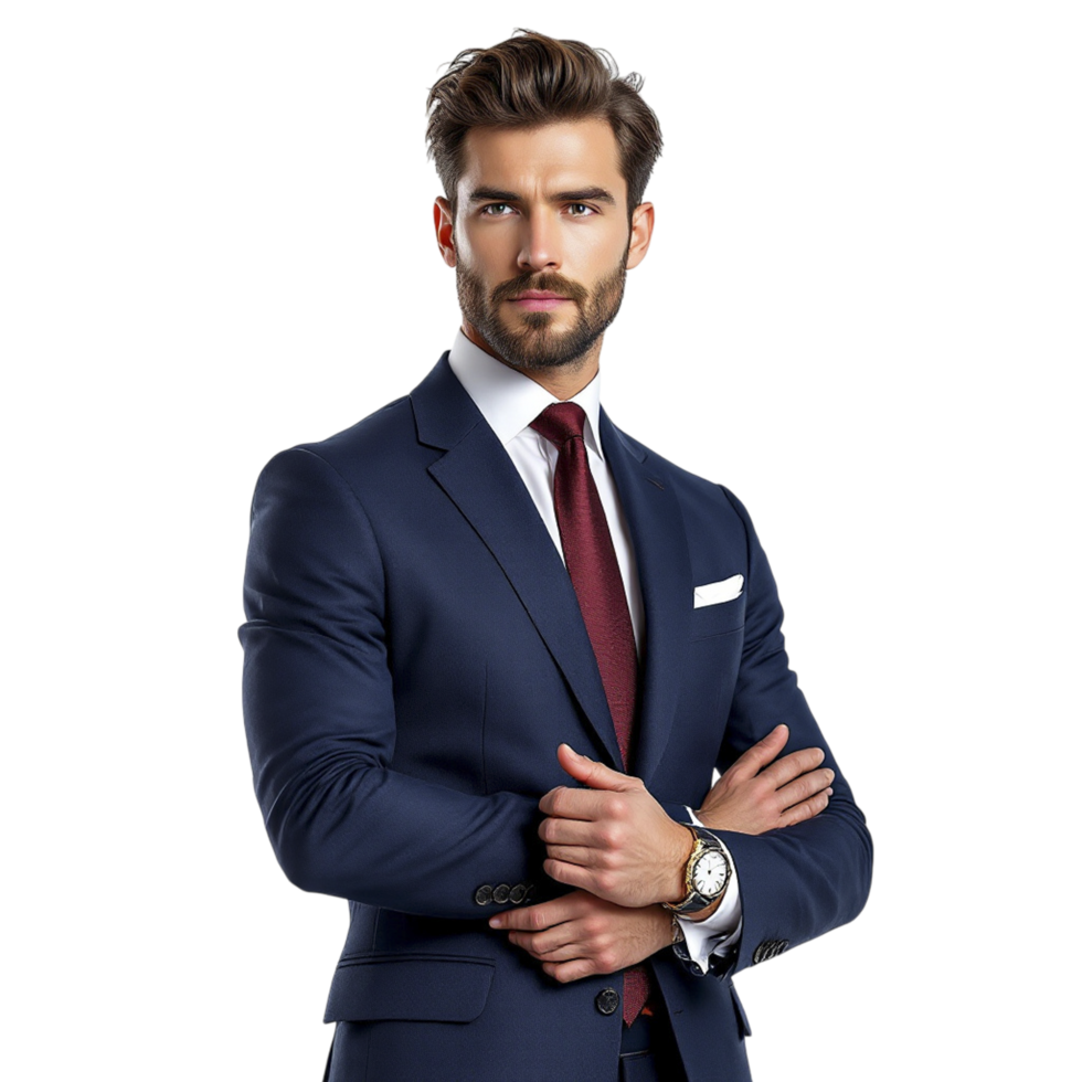 A man in a suit posing for the camera png