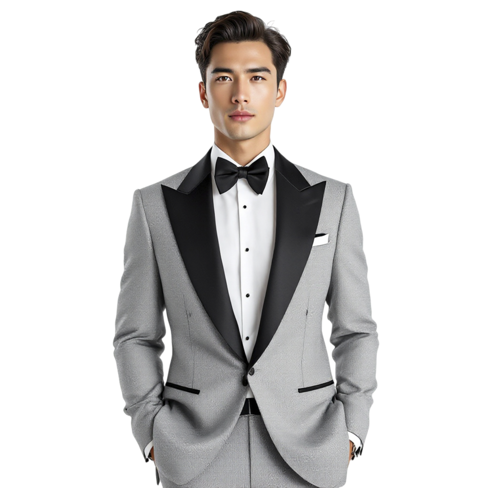 A man in a tuxedo poses for a photo png